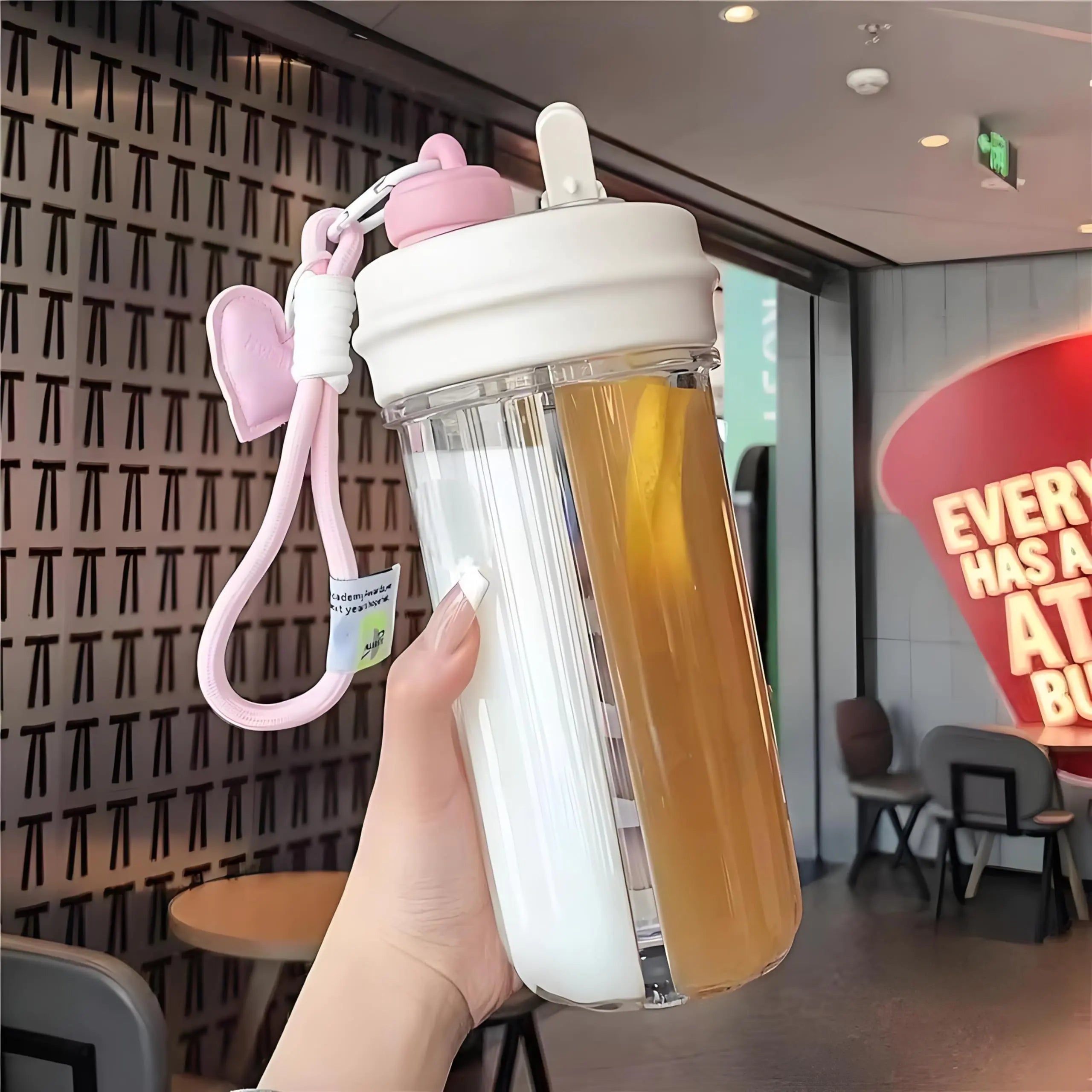 Liwalruss 28oz Split Flask Tumbler 2 in 1 Mixed Drink Tumbler Kawaii Cup With Storage Blender Water Bottle Travel Camping Snack Slushie Cup With Straw (white)