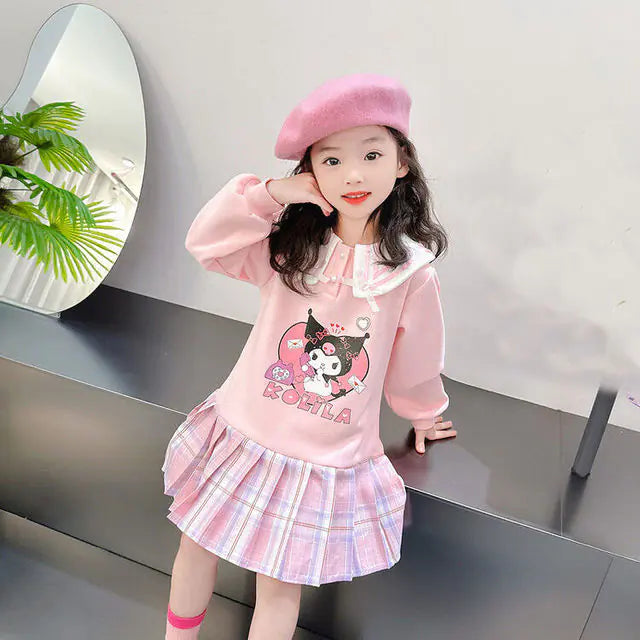 Sanrio Kawaii Princess Dress for Kids with Pleated Skirt