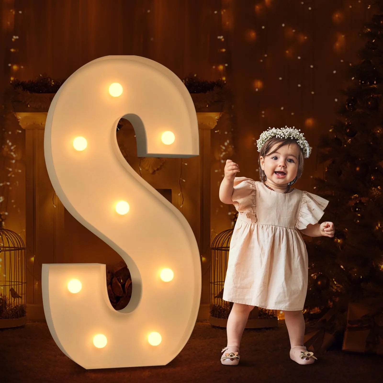 Tongjoy 3FT Marquee Light Up Letters Large Marquee Letters DIY Giant Letters for Baby Shower Birthday Party Backdrop Decorations Light Up Letters for Wedding Decor Kids Mosaic Kits Letter S