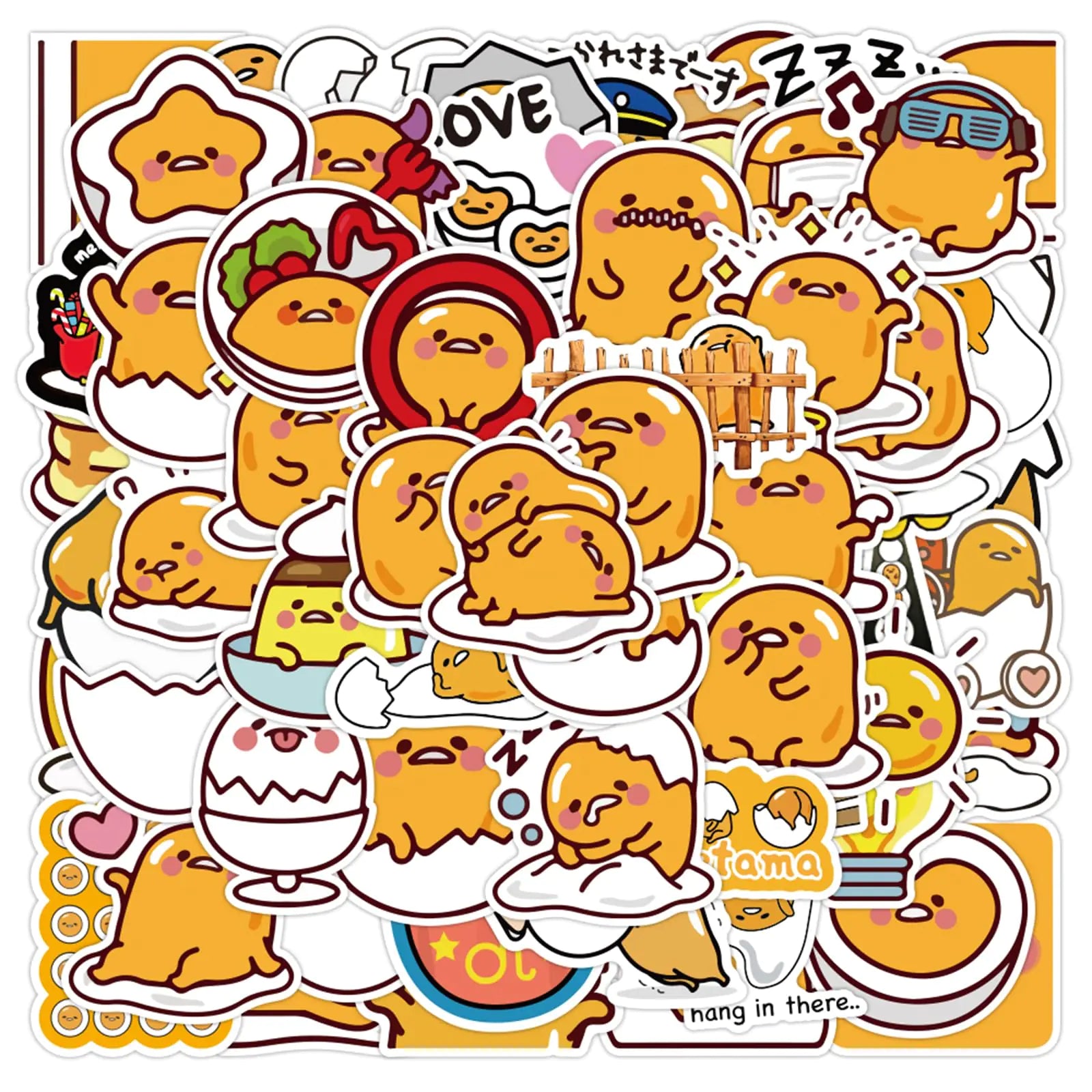50Pcs Kawaii Cartoon Sticker Cute Sanrio Gudetam Stickers for Kids Waterproof Vinyl Decal for Teen Girl Water Bottle Laptop Phone Computer Guitar