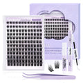 Seewee Lash Extension Kit 144 Individual Lashes Clusters D Curl Wispy Lash Clusters Kit with Lash Bond and Seal Lash Tweezers Lash Remover DIY Eyelash Extension Kit for Beginners(10-18MM Lash)