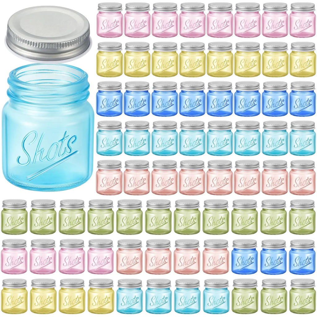 72 Pcs Mini Mason Jar with Lids 2 Oz Mason Jars  Dishwasher Safe Mason for Birthday Party Favors and crafts
