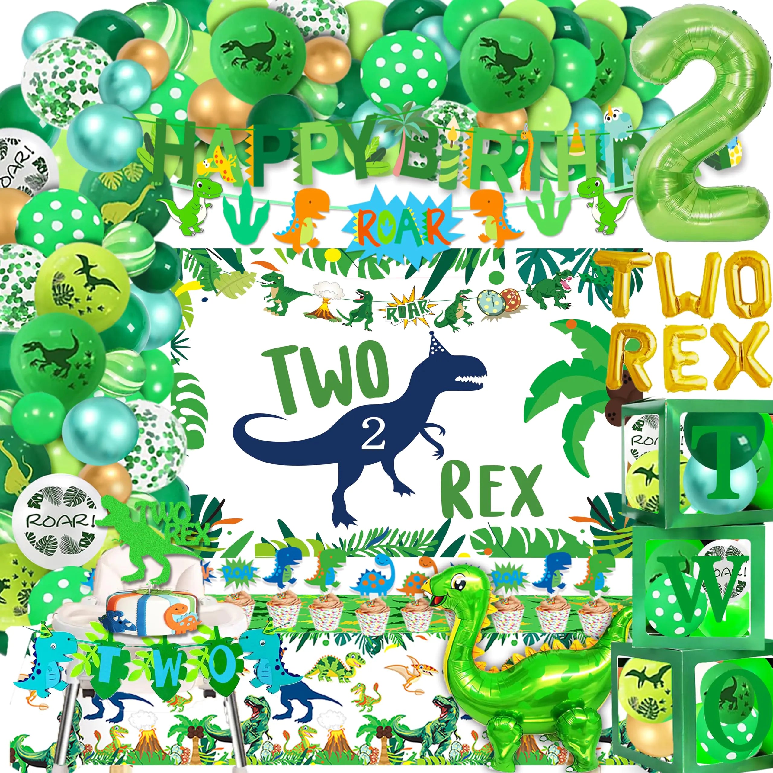 Two Rex Birthday Decorations BoyDinosaur 2nd Birthday Party Decorations BoysBoys 2nd Birthday Party Decorations2nd Birthday Party Supplies Boy.