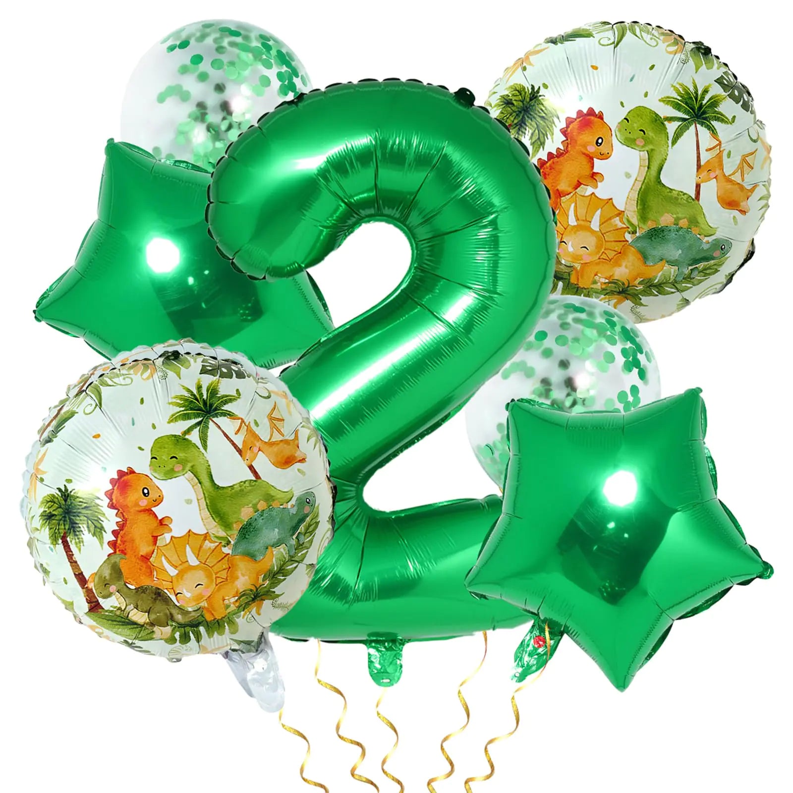 Dinosaur 2nd Birthday Balloon Decorations for Boy-Green Number 2 Balloon for Kids Birthday DecorationsDino Ranch Dinosaur Jurassic World Birthday Party Favors For BoyKids2nd Birthday Party Supplies