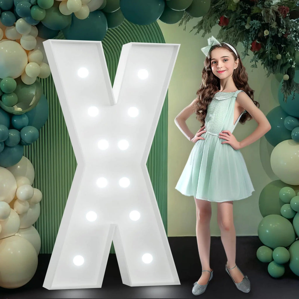 Marquee Letters 4 Feet Tall Large Light Up Letters X Light Up Letters 4 Feet Tall for Marry Me Wedding Event Bridal Shower Baby Shower Graduation Anniversary Party Decor