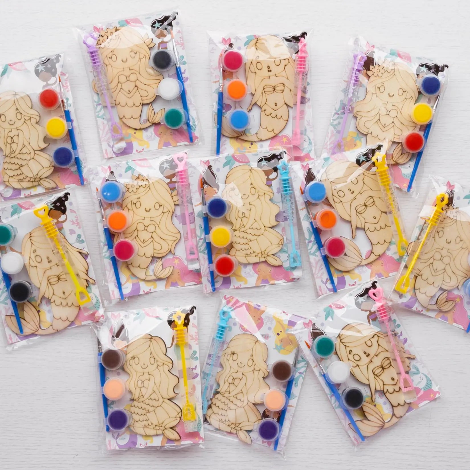 VENUSFIT Mermaid Party Favors - 12 PCS Mermaid Birthday Party Supplies - Mermaid Bubbles & Paint Crafts - Mermaid Birthday Decorations Goodie Bags Gifts Prizes for Kids Girls Toddler