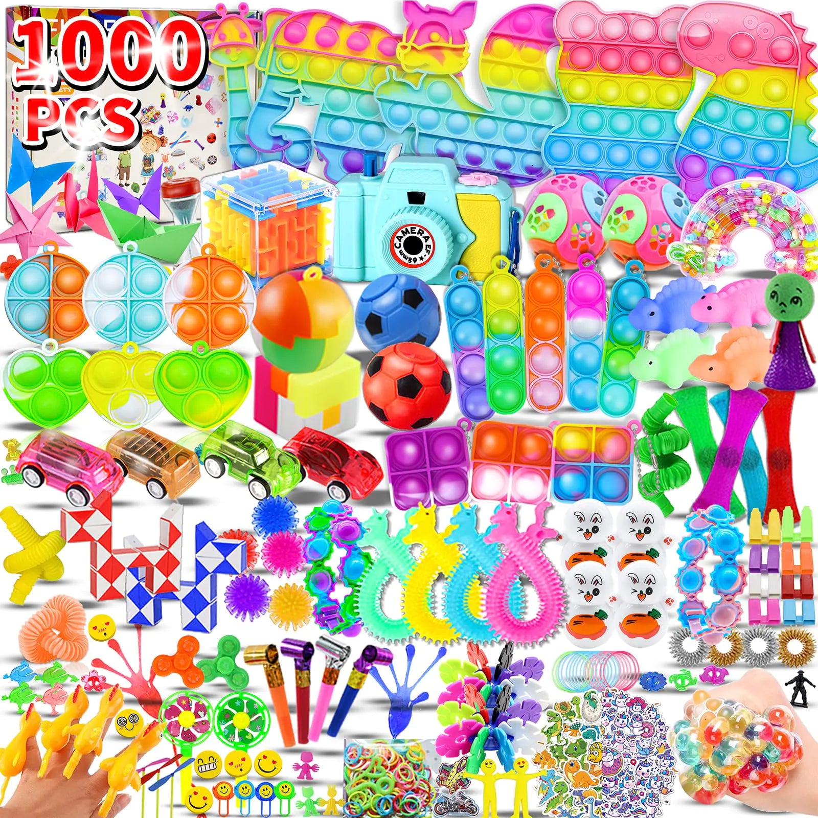 1000pcs Party Favors for Kids Fidget Toys Pack Birthday Gifts Classroom Prize Boxes Treasure Box Goodie Bag StuffersCarnival Prizes