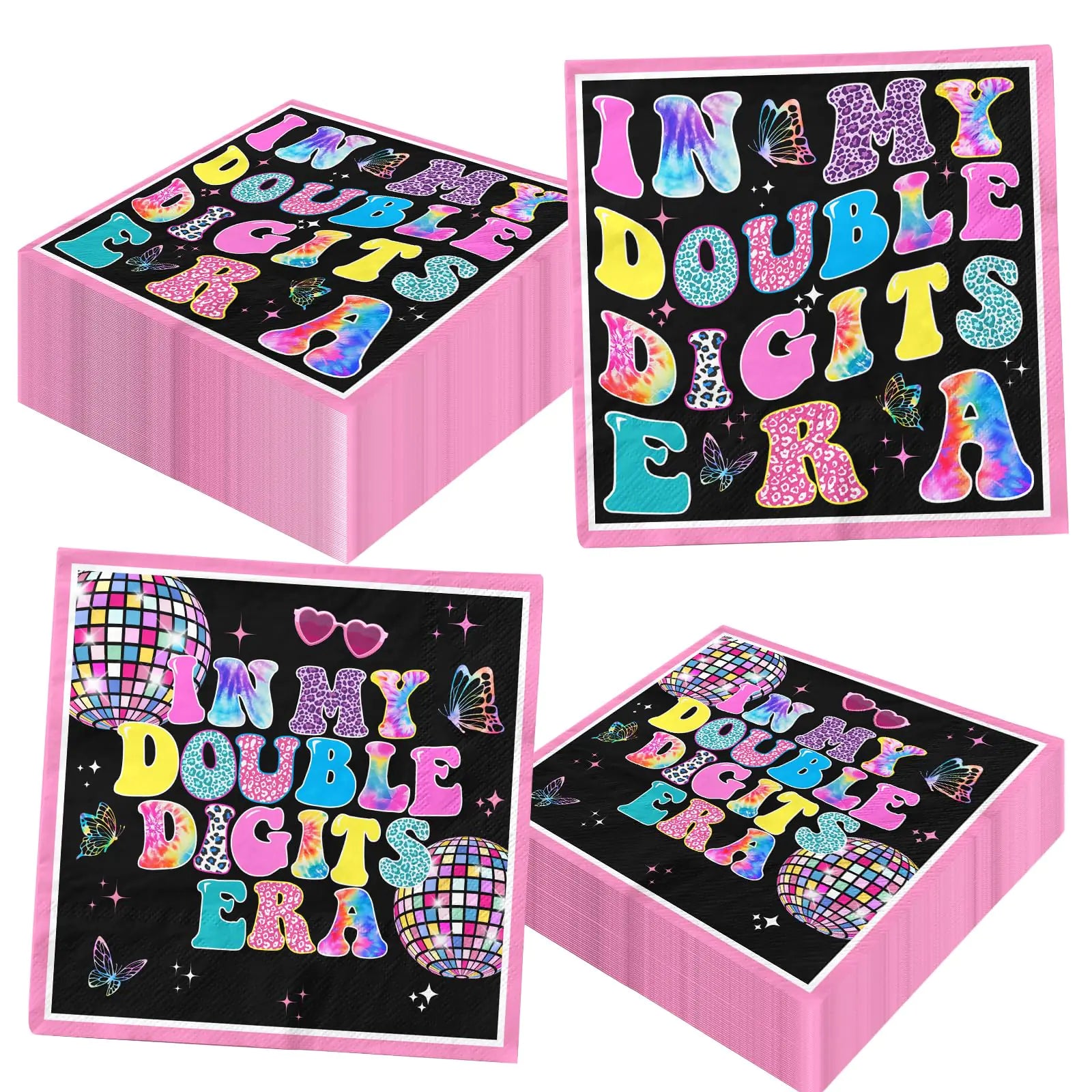 10 Year Old Birthday Decorations Napkins 40Pcs Double Digits Birthday Girl Decorations Napkins 10 Birthday Decorations for Girls In My Double Digits Era Napkins for Double Digits Decorations