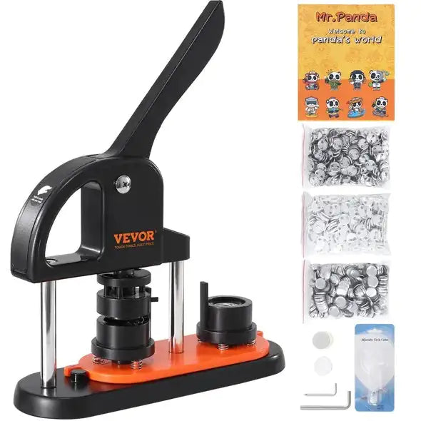 Button Maker Machine, 0.98 Inch 25mm Pin Maker With 500pcs Button Parts, Button Maker With Panda Magic Book, Ergonomic Arc Handle Punch Press Kit, For Children DIY Gifts And Christmas