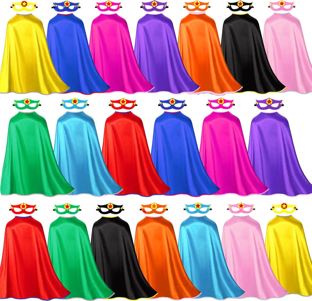 iROLEWIN Superhero-Capes for Kids Bulk 20 Pack Superhero Party Favors Toddler Dress-up Halloween Group Costumes Pretend Play