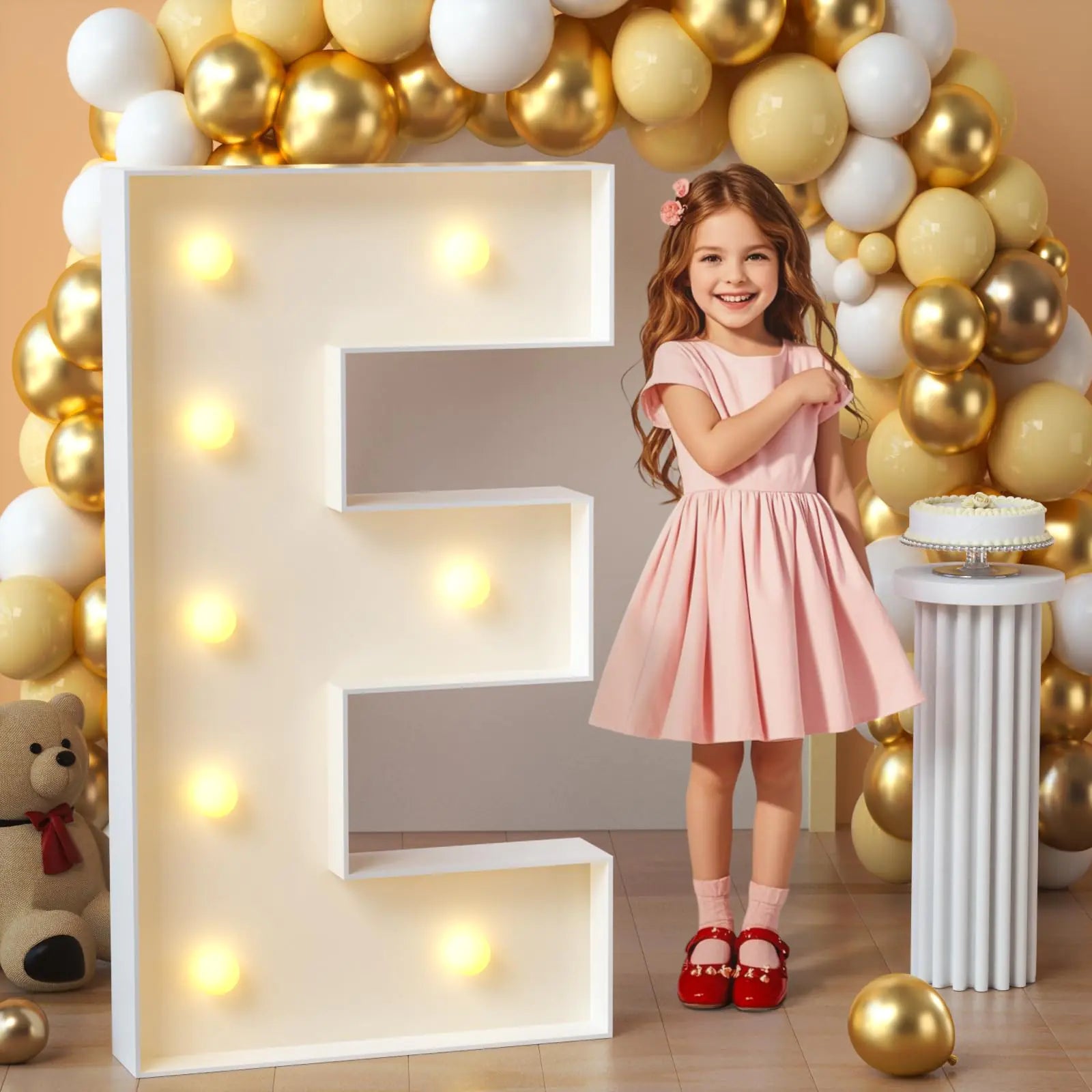 imprsv Marquee Light Up Letters Mosaic Letters 3FT Marquee Letters for Baby Shower Engagement Graduation Party Decor Large Marquee Letters for Party Decorations Letter E (Need to Assemble)