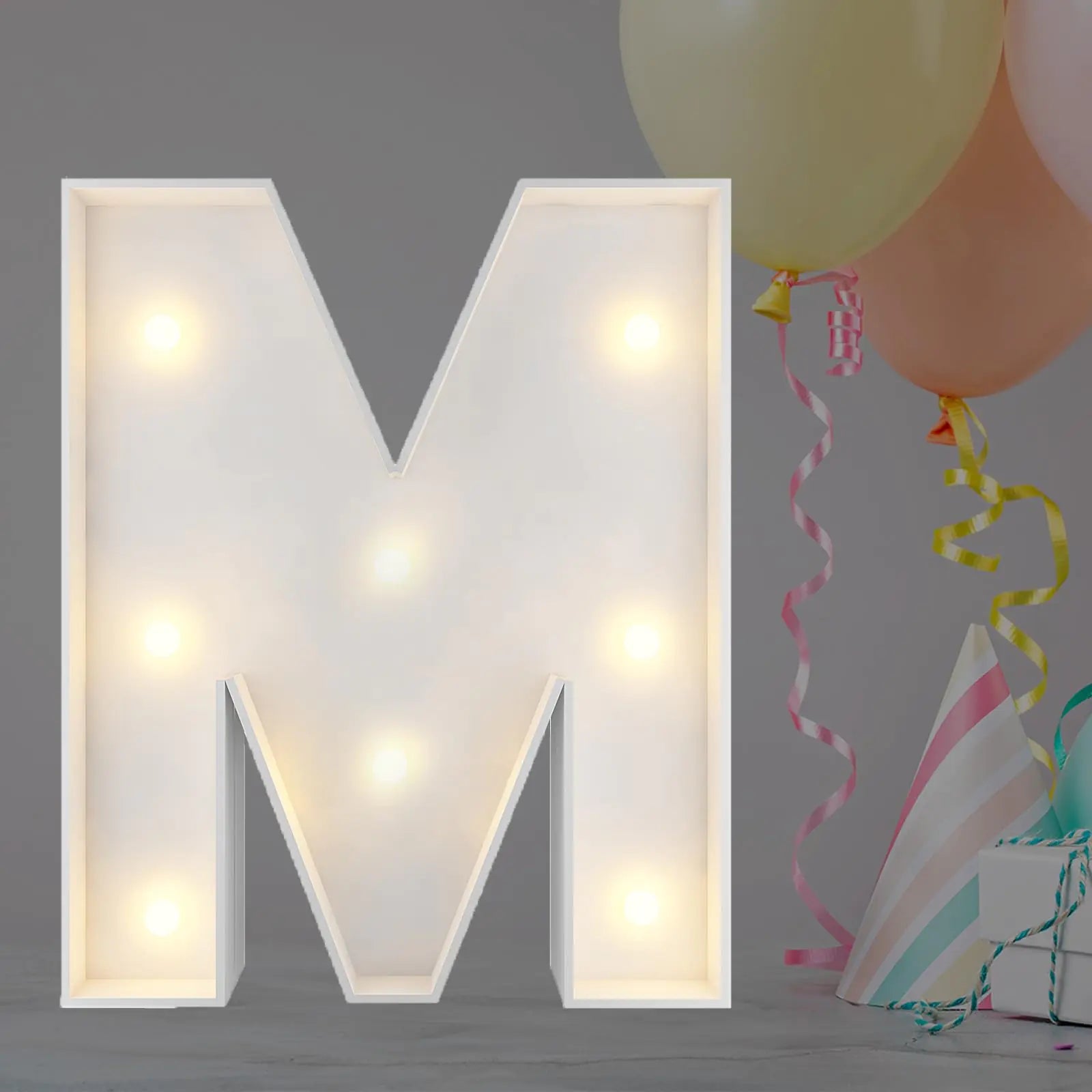 JoyBox Design 2FT Marquee Light Up Letters Marquee Letters M Mosaic Balloon Letters for Birthday Party Decorations Marry Me Light Up Letters Baby Marquee Letters for Decor Wedding Decor